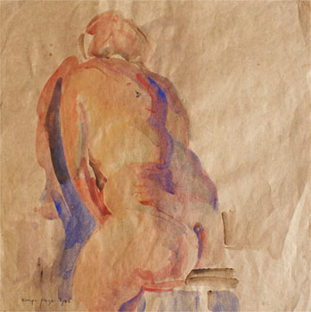 Seated Nude, Leaning Forward
