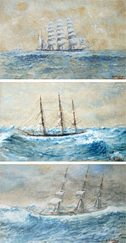 Three Watercolours of Sailing Vessels