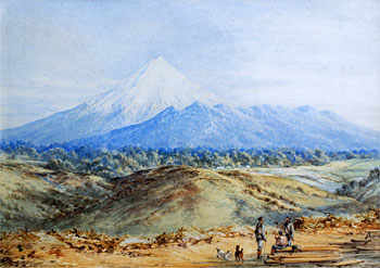 Mt Egmont with Military Officers Foreground