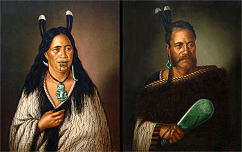 Chief & Chieftainess of Ngatai - Rauare - A Pair