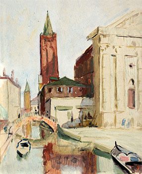 Venice Scene with Arched Bridge
