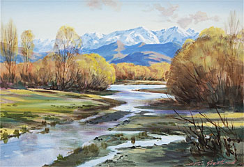 The Leader River from the Main North Road, North Canterbury