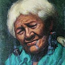 Maori Woman with Pipe