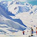 Skiing Tasman Glacier