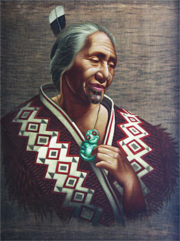 Maori Woman in Traditional Cloak