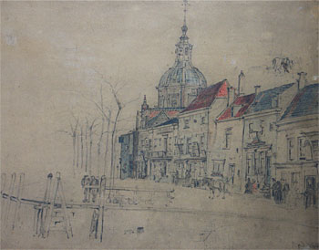 Quayside Street Scene - Derdrecht, Holland, 1870