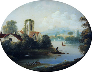 English Landscape with Fisherman