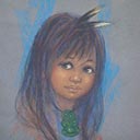 Maori Girl with Tiki