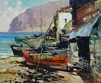 Mediterranean Port Scene