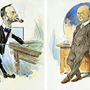 Caricature Studies - A Pair.  Campbell Thompson & P.O. Clark