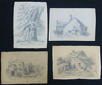 Portfolio of three pencil sketches - British Scenes