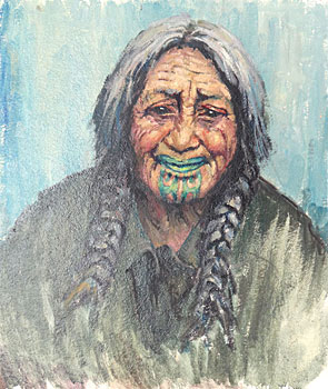 Maori Woman with Moko