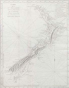 Carte De La Nle Zealand Map NZ From French Cook Ist Voyage