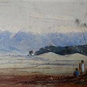 Two Maori overlooking South Island Landscape