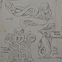 Sketches of Huia Box Carvings & a further sketch verso