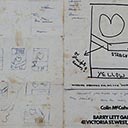 Barry Lett Galleries invitation to Colin McCahon exhibition with pen drawings of exhibition by an unknown hand, 1968