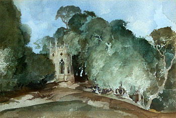 The Gothic Gazebo, Pams Hill - together with a conte study of the same subject