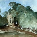 The Gothic Gazebo, Pams Hill - together with a conte study of the same subject