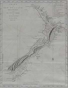 1772 Chart of New Zealand - Engraved by John Bayley