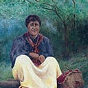 Maori Woman with Kete