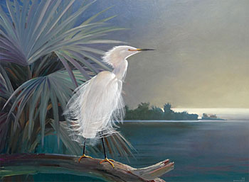 Egret and Native Palm