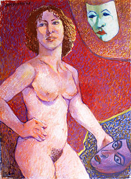 Standing Nude with Masks