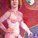Standing Nude with Masks