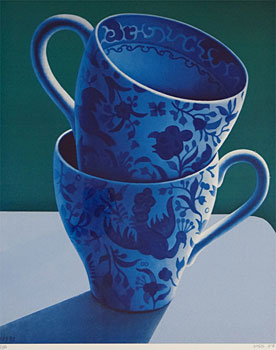 Two Blue and White Teacups