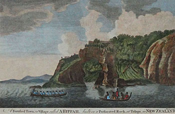 A Fortified Town, or Village, called Ahippah, built on a Perforated Rock, at Tolaga