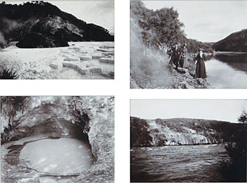 Four original photographs featuring views of Rotomahana Thermal region