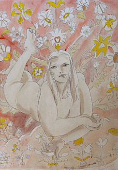 Nude with Flowers