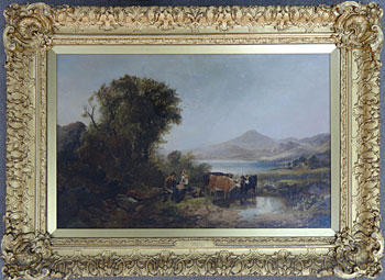 Two Figures with Cattle in a Landscape