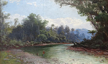 Tongariro River with Trout Fishermen