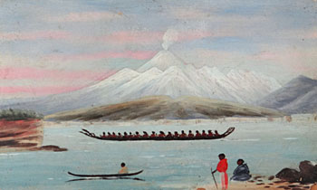 War Canoe on Taupo Moana