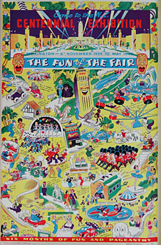Fun at the Fair - NZ Centenial Exhibition poster, Wellington, 8th November 1939 to May 1940