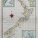 1778 Map of New Zealand. French copy of Cook's chart