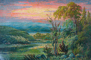 Sunset, Landscape Near Dunedin