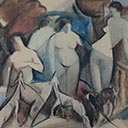 Nude Composition with Goats