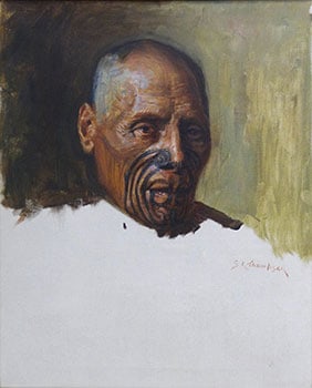 Portrait of a Maori Man with Moko