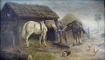 Canterbury Farmer with Horse and Chickens