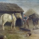 Canterbury Farmer with Horse and Chickens
