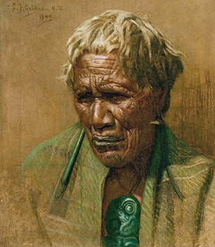 Te Hei A Chieftainess of the Ngati Raukawa Tribe - As Rembrandt Would Have Painted the Maori