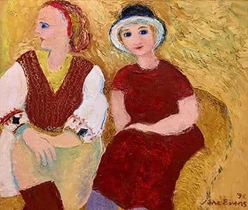 Mother and Daughter on a Seagrass Sofa
