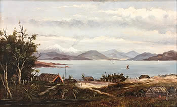 Maori Settlement Lake Taupo and Central Plateau Mountains
