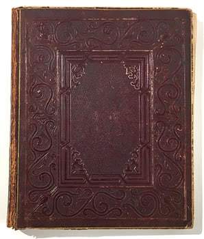 A leather bound album including poetry, drawings, watercolours and engravings, some relating to New Zealand from c. 1830's