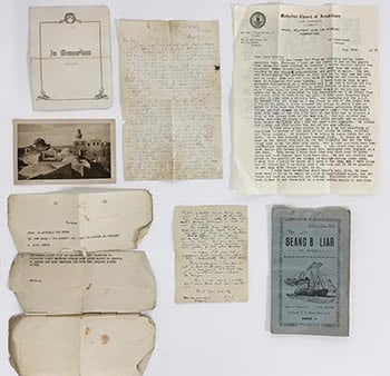 A collection of military ephemera including personal letters from Rev. William Francis - two from World War I, 1915 (Gallipoli)