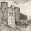 Two Sketches of European Scenes including St Tropez