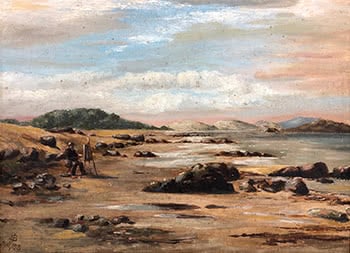 Coastal Scene with Artist at Easel