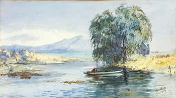 River Scene with Weeping Willow