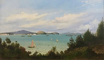Auckland Harbour from the J H Upton Residence, 'Okaha', St Mary's Bay